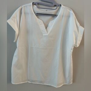 SHEIN White V-Neck Blouse